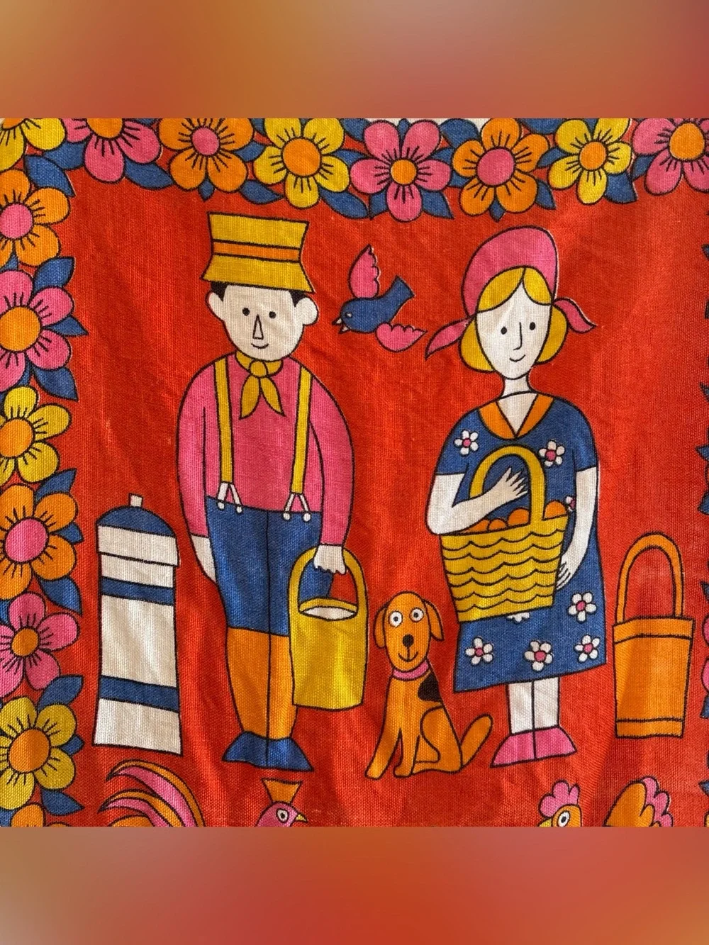 Pure Irish Linen Old Bleach Tea Towel 653 Ireland Approx 29x18 Folk Art Farm MCM